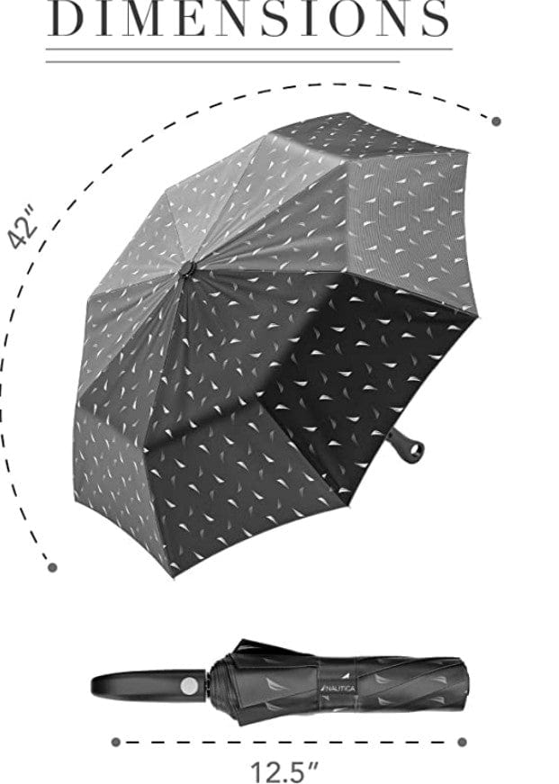 Nautica Tossed J class Umbrella, Black