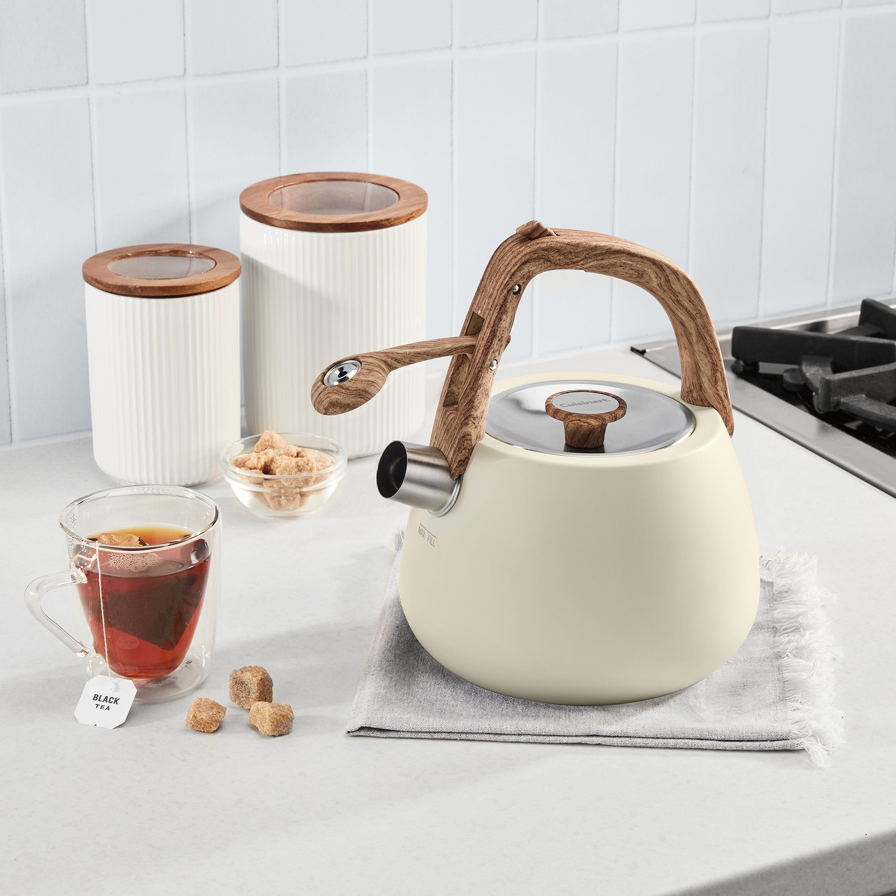 Cuisinart 2 Qt. Cream Stainless Steel Tea Kettle, Cream