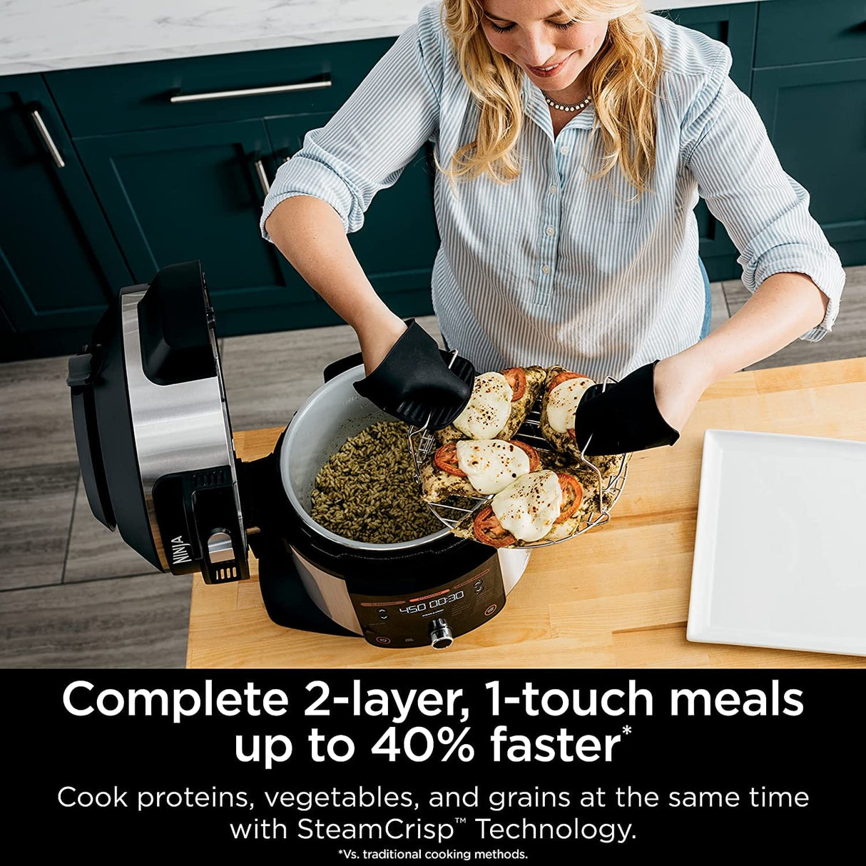 Ninja Foodi 14-in-1 6.5 Quart SmartLid Pressure Cooker Steam Fryer, Silver/Black - Open Box