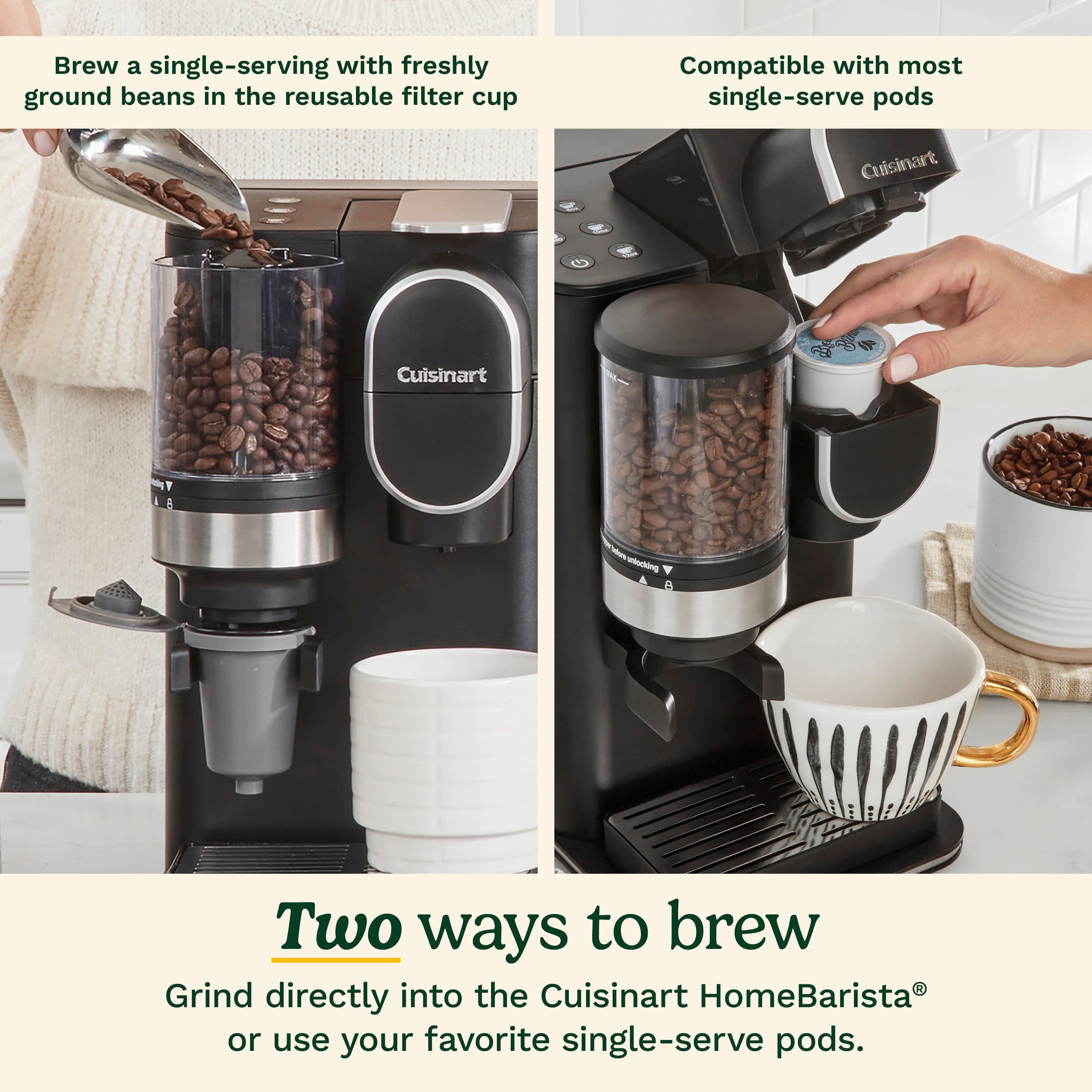 Cuisinart Grind & Brew Single-Serve Coffee Maker, Black