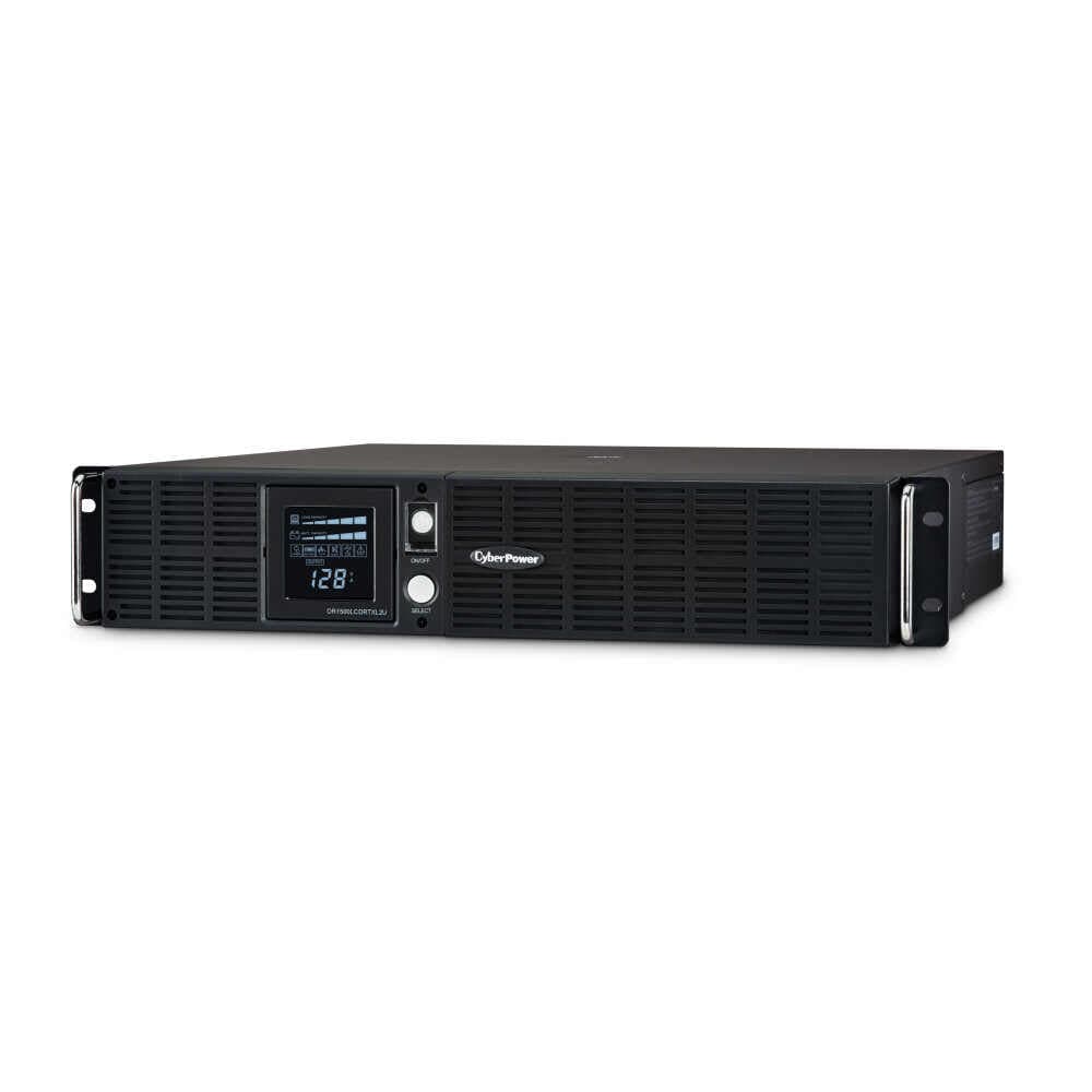 CyberPower Smart App LCD UPS System, 1500VA/1125W, 8 Outlets, AVR, 2U Rack/Tower, Black - Certified Refurbished