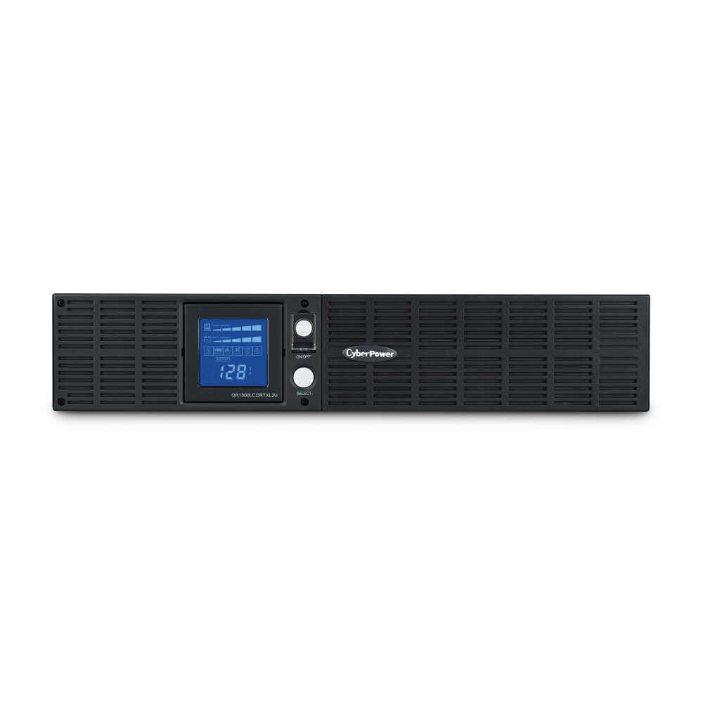 CyberPower Smart App LCD UPS System, 1500VA/1125W, 8 Outlets, AVR, 2U Rack/Tower, Black - Certified Refurbished