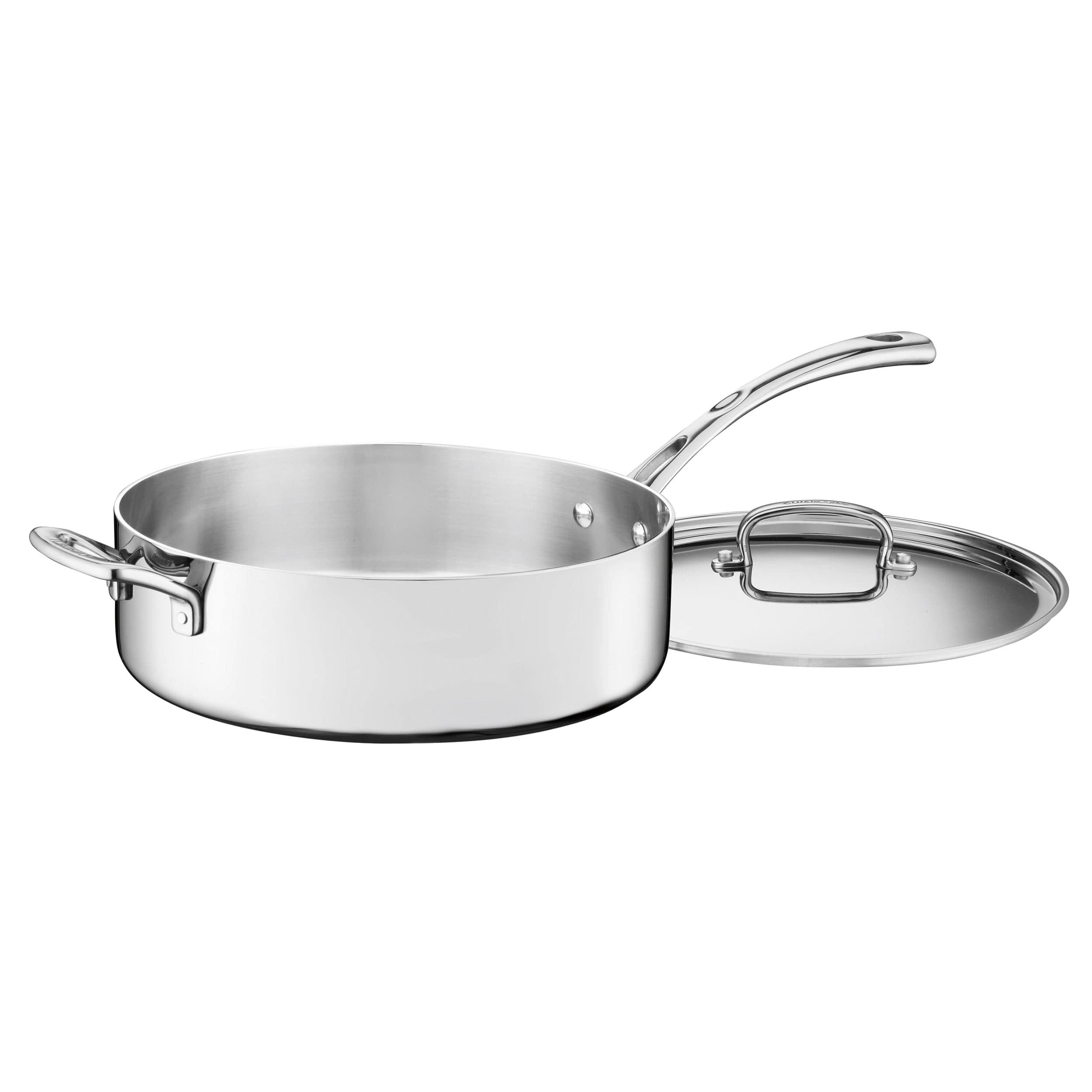 Cuisinart 5.5 Quart Sauté Pan with Helper Handle & Cover, Silver