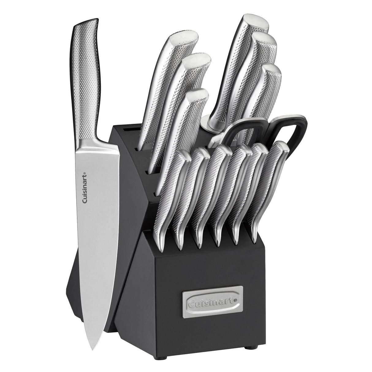 Cuisinart 15 piece German Stainless Steel Hollow Handle Knife Block Set, Silver