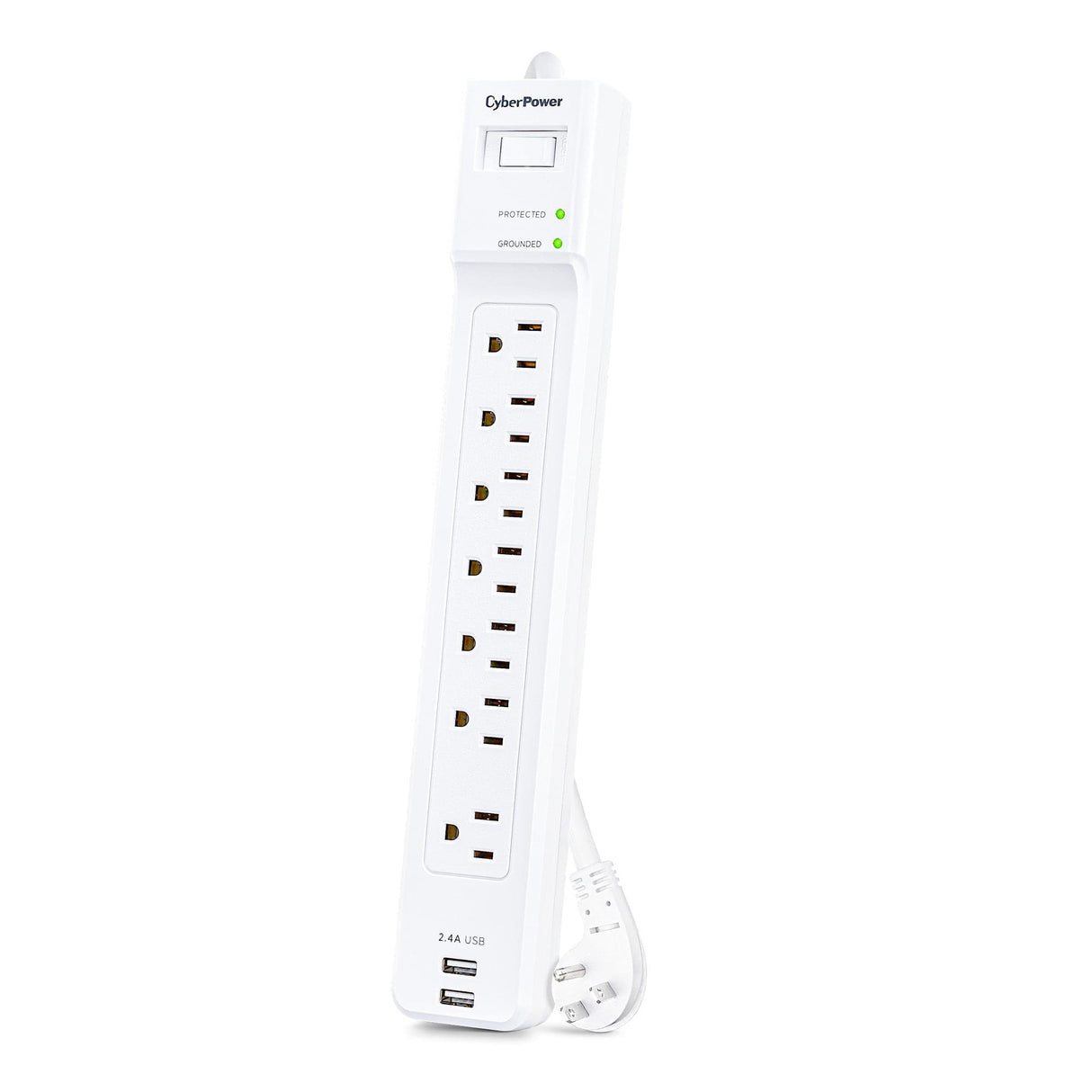 CyberPower Essential 7-Outlet Surge Protector, White