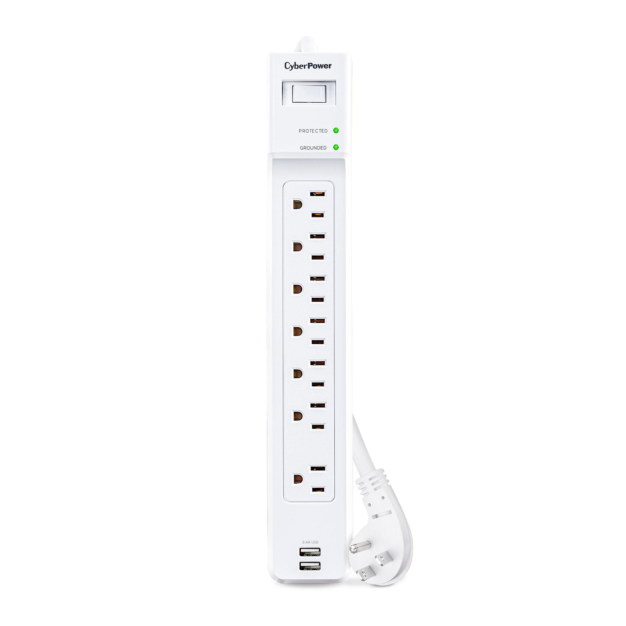 CyberPower Essential 7-Outlet Surge Protector, White