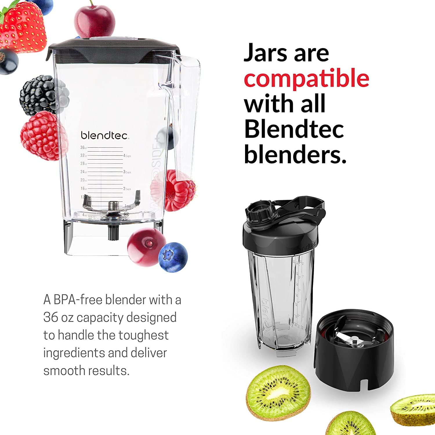 Blendtec Professional 800 Stealth WildSide+ Blender, Black - Certified Refurbished