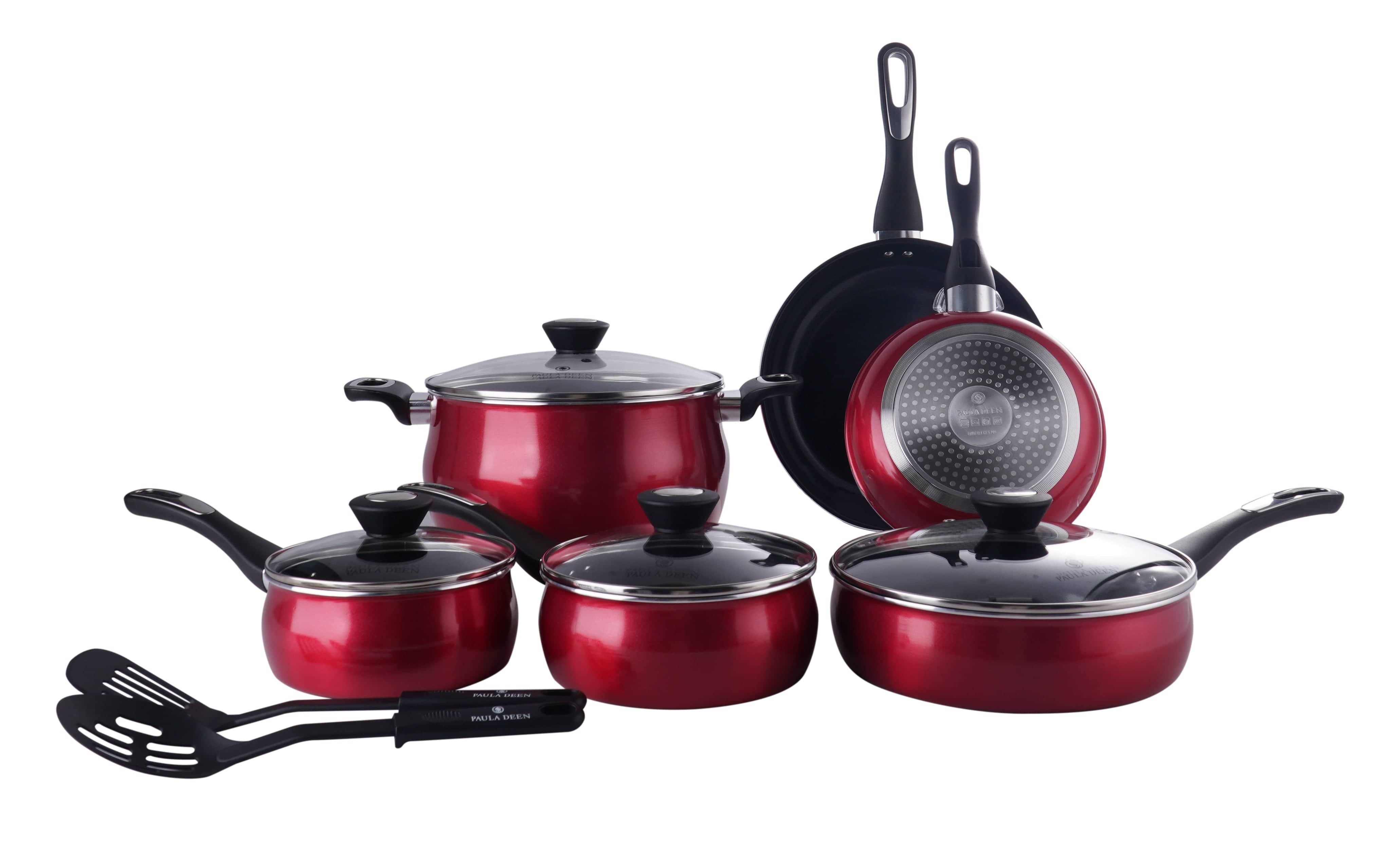 Paula Deen 12 Piece Cookware Set Red