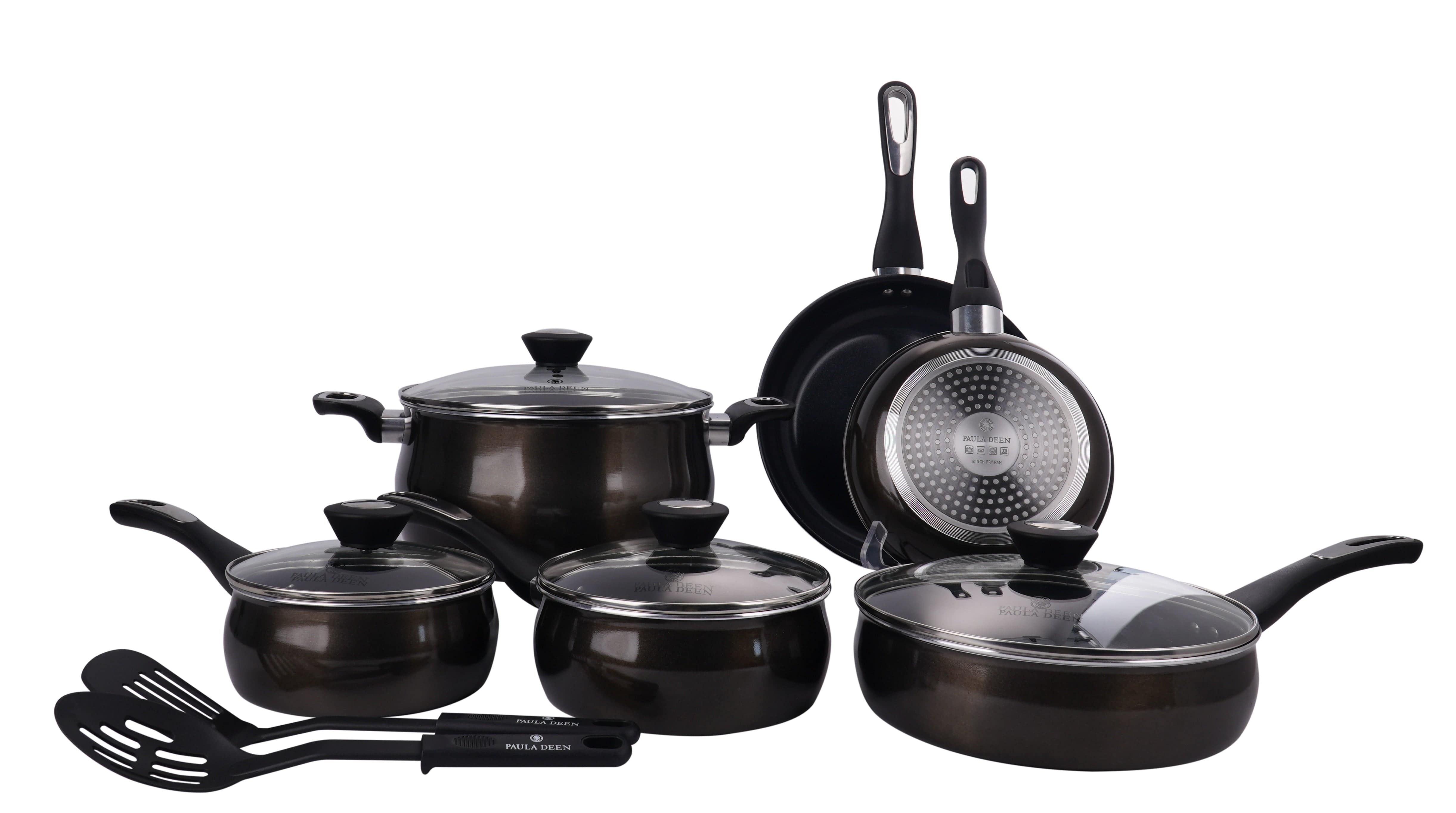 Paula Deen 12 Piece Cookware Set Black