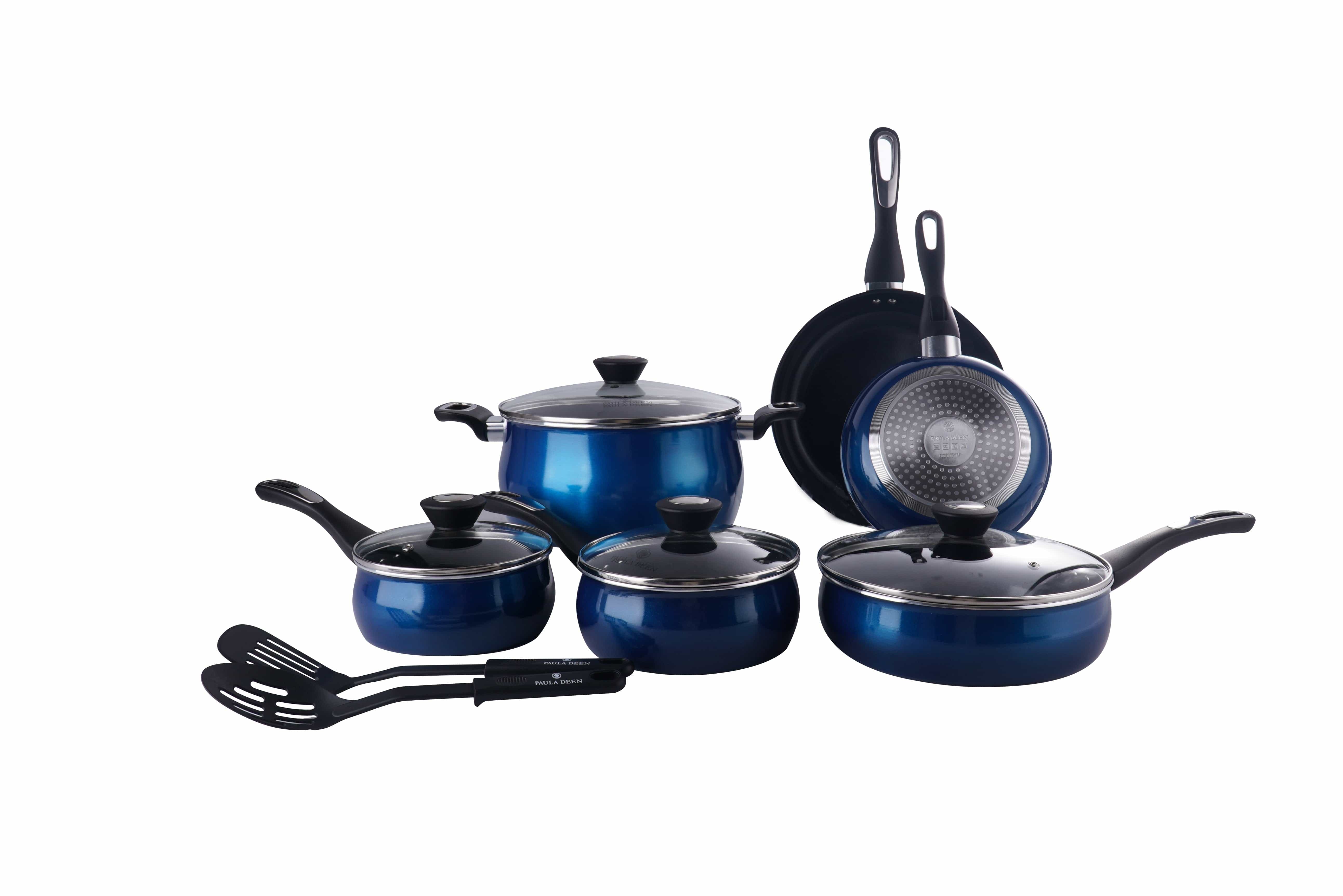 Paula Deen 12 Piece Cookware Set Savanaha Blue
