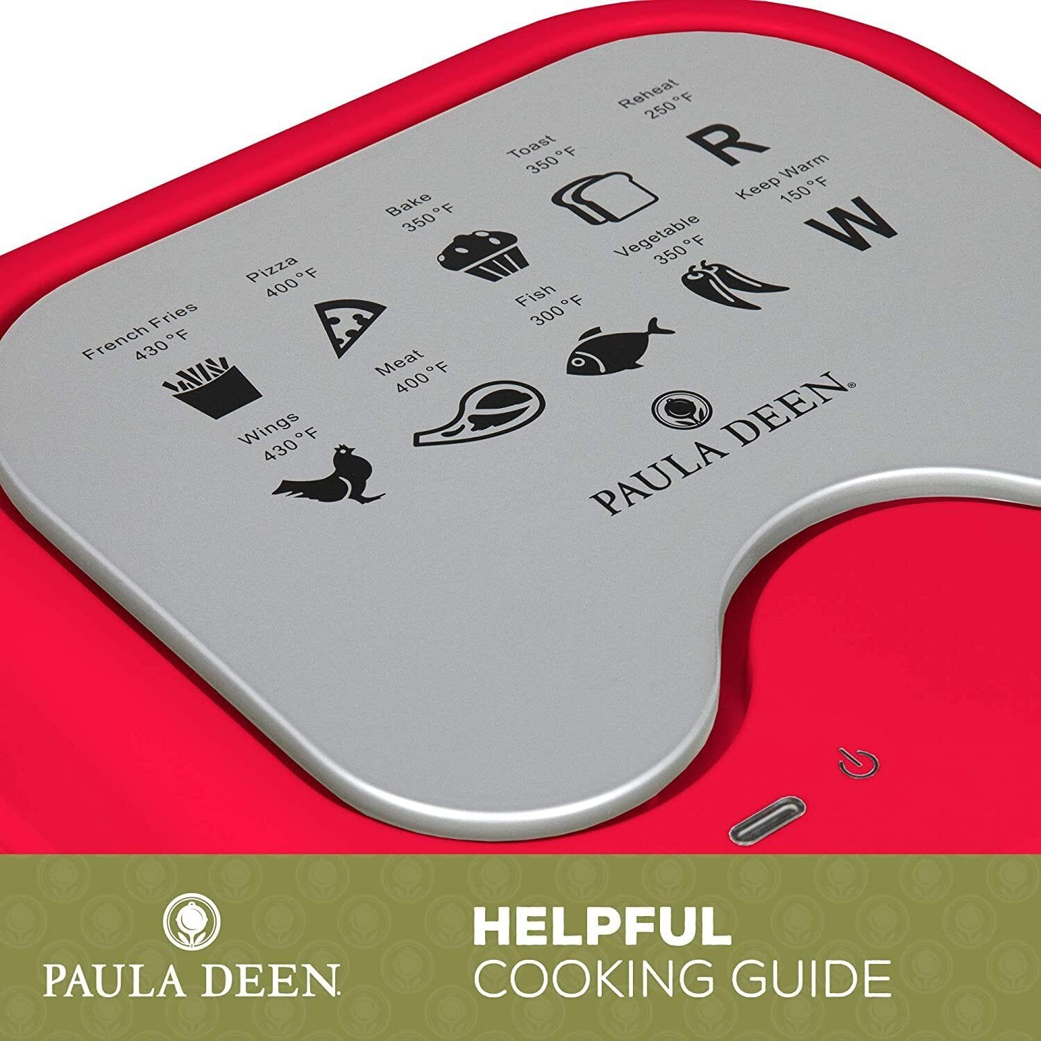 Paula Deen 8.5QT 1700 Watt Large Air Fryer, Rapid Air Circulation System, Red