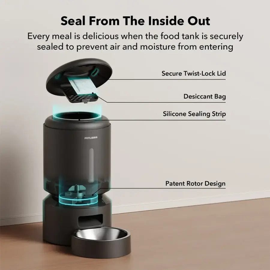 PETLIBRO Granary 5L Automatic Pet Feeder, WiFi Control, Black - Certified Refurbished