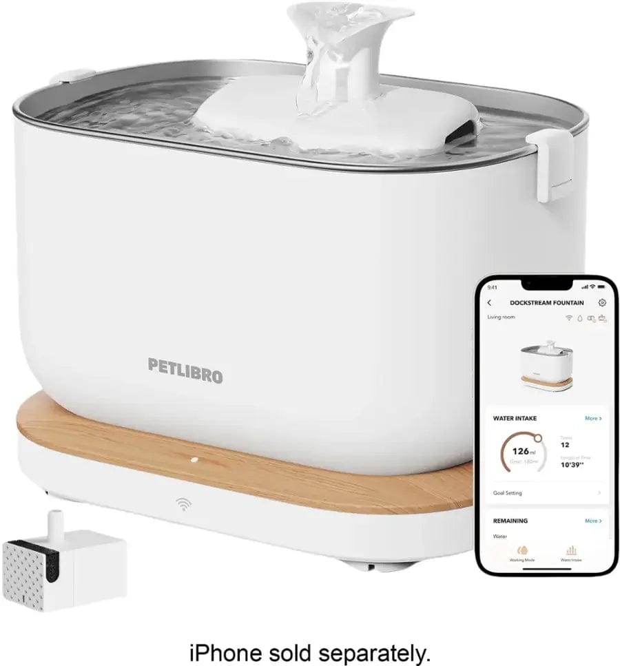 PETLIBRO Dockstream Automatic Pet Smart Water Fountain, App Monitoring, White - Certified Refurbished