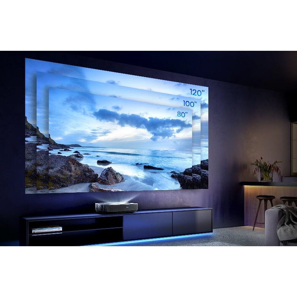 Hisense 2200-Lumen UHD 4K Ultra Short-Throw Laser Cinema 80" to 120" Smart Home Theater Projector