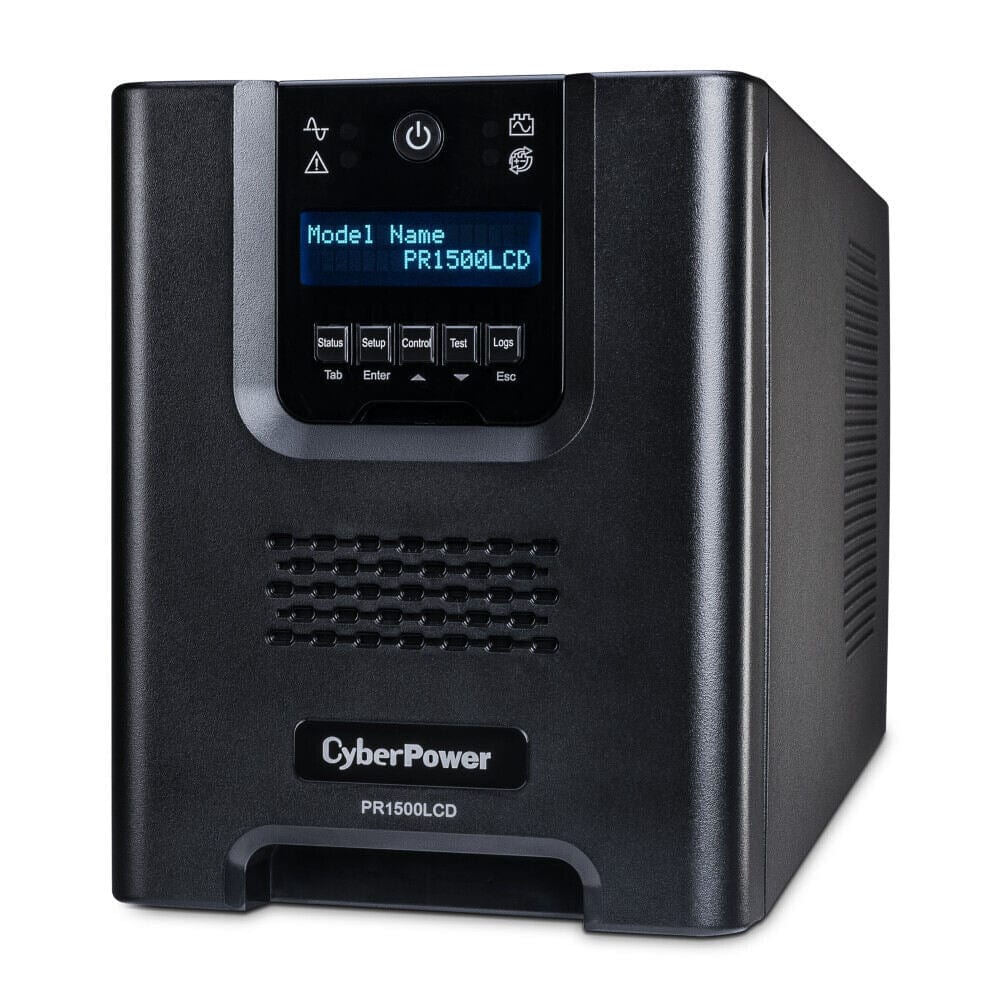 CyberPower PR1500LCD Smart App Sinewave UPS System, 1500VA/1500W, 8 Outlets, AVR, Mini-Tower, Black - Certified Refurbished