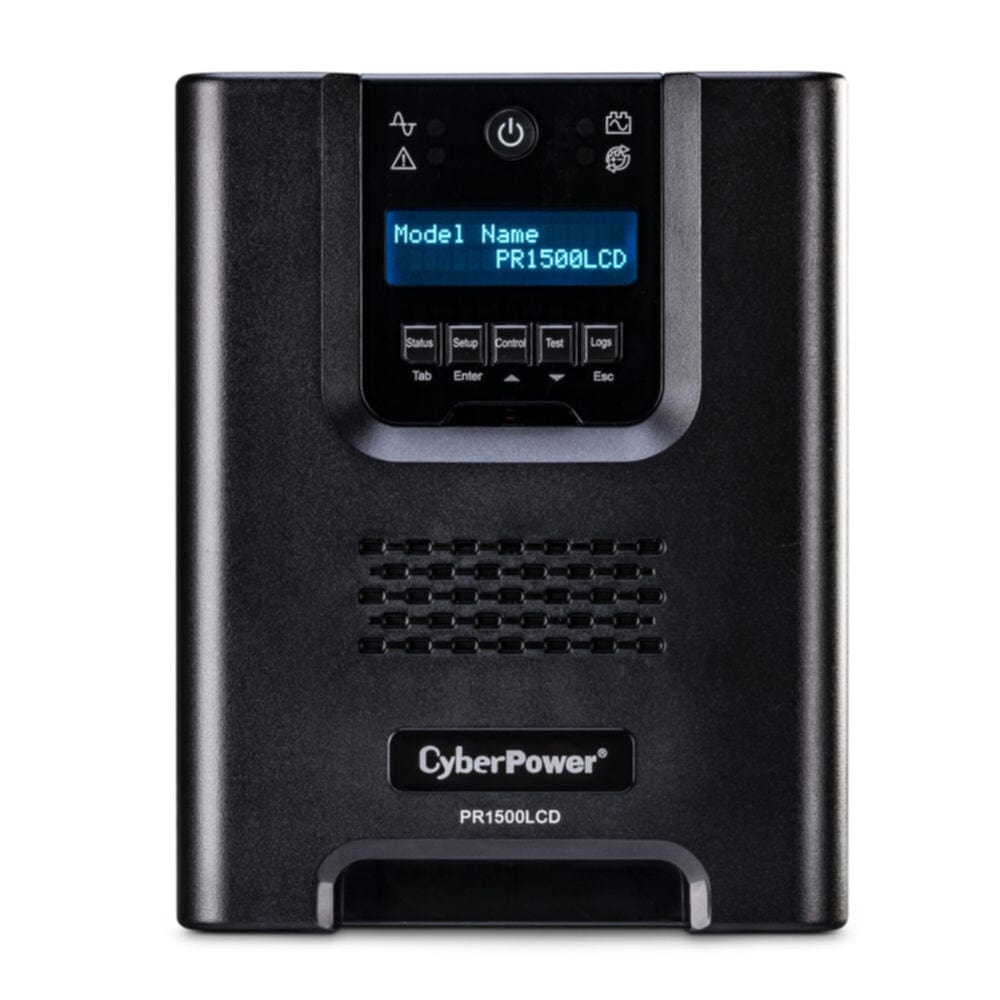 CyberPower PR1500LCD Smart App Sinewave UPS System, 1500VA/1500W, 8 Outlets, AVR, Mini-Tower, Black - Certified Refurbished