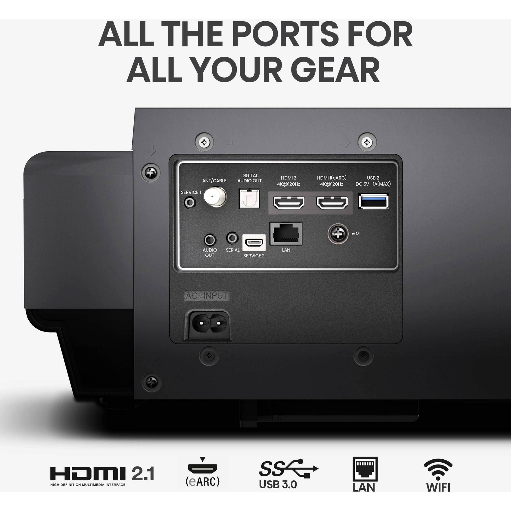 Hisense PX1-PRO 2200-Lumen XPR 4K UHD Smart Ultra-Short Throw Laser DLP Projector - Certified Refurbished