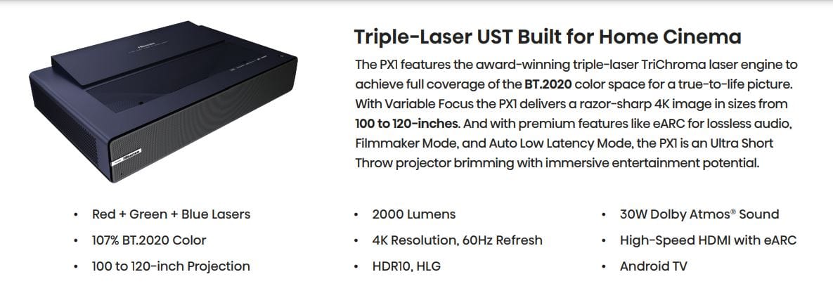 Hisense UHD Laser Short Throw Projector - Certified Refurbished