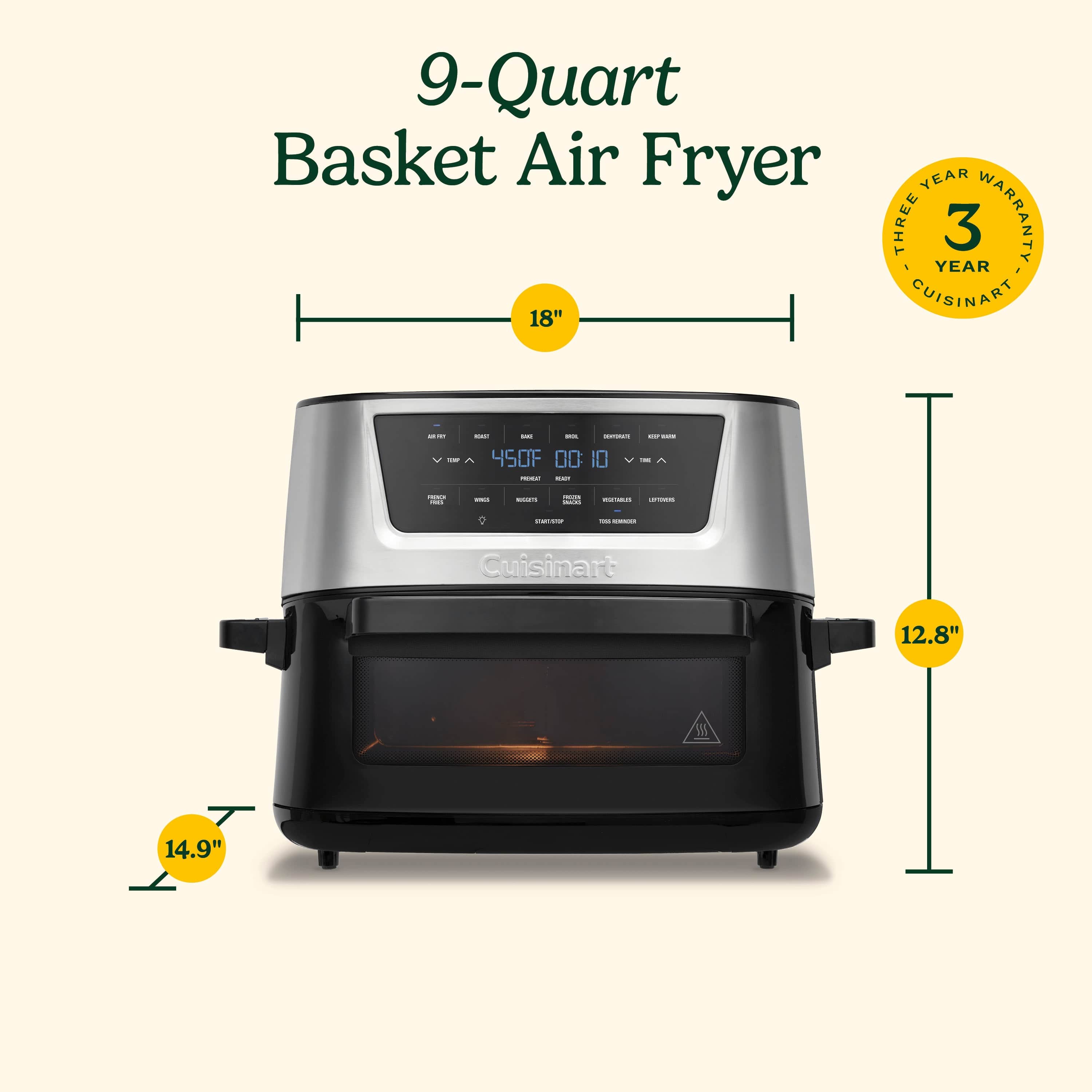 Cuisinart 9-qt Basket Air Fryer, Black