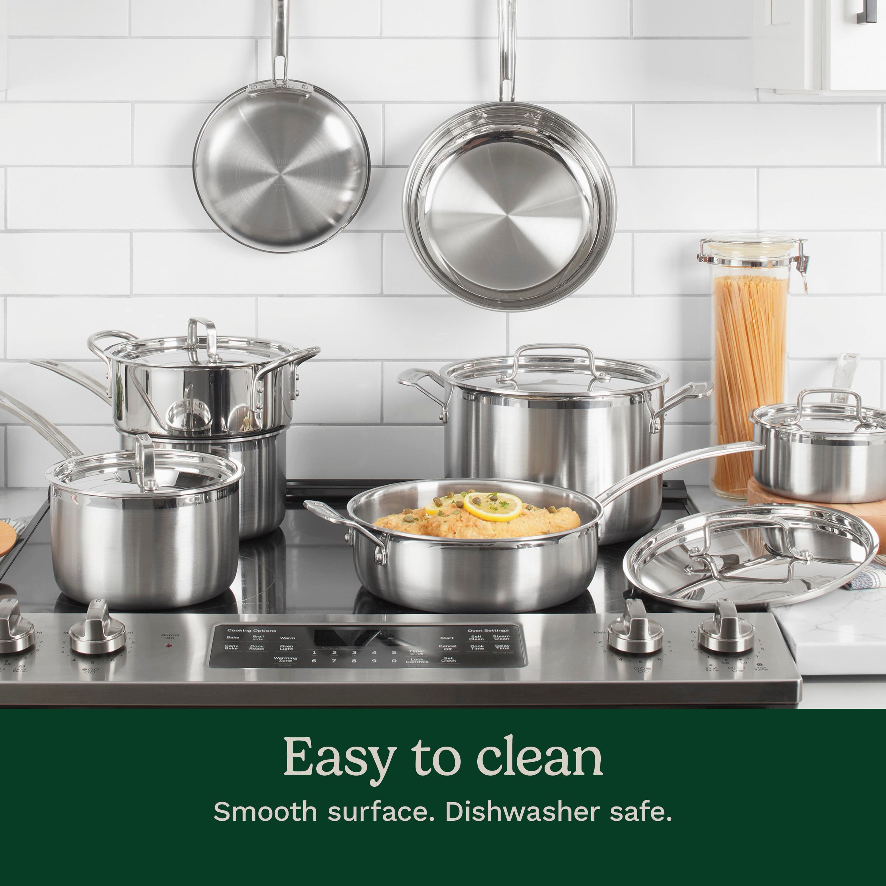 Cuisinart MultiClad Pro Triple Ply Stainless Cookware 12 Piece Set, Silver