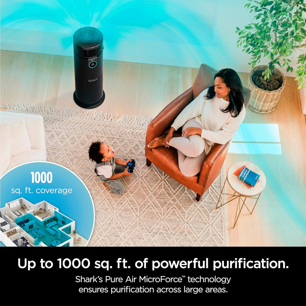 Shark Heater & Fan with NanoSeal HEPA, Cleansense IQ Odor Lock 3-in-1 Max Air Purifier, Grey - Open Box