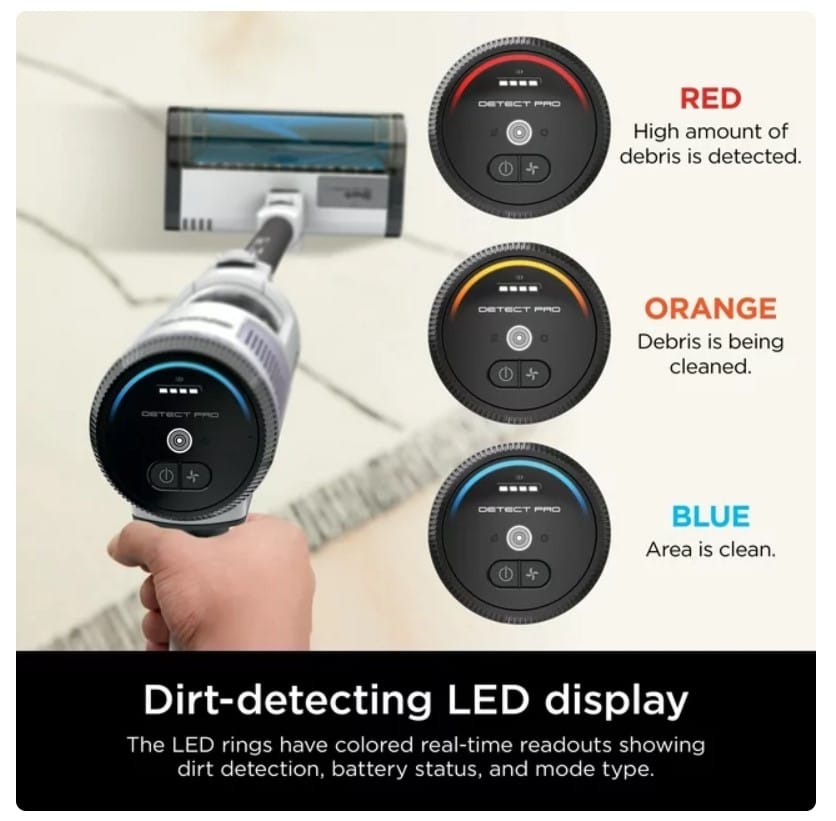 Shark Detect Pro Cordless Stick Vacuum with PowerFins Brushroll, Stick/Handheld, Ash Purple/Grey - Open Box