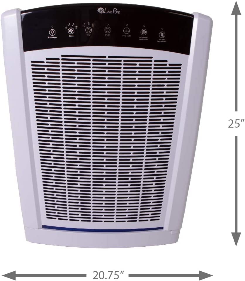 LivePure Bali Multi-Room True HEPA Console Air Purifier, Pearl White - Refurbished