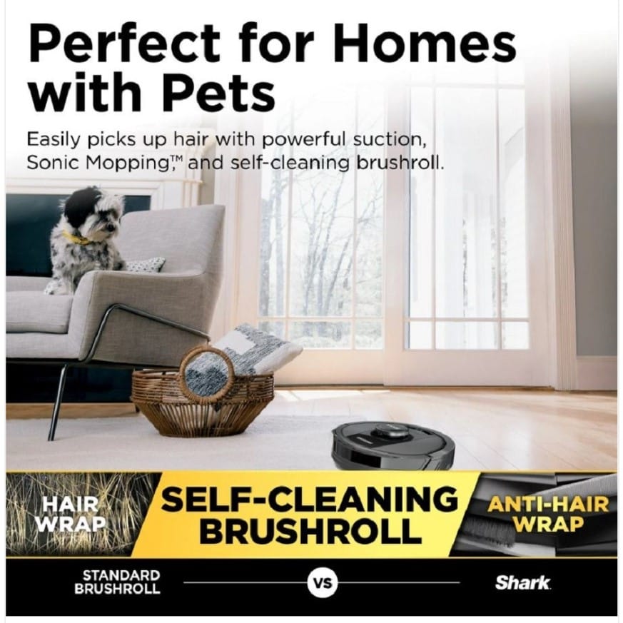 Shark Matrix Self-Empty Robot Vacuum & Mop with No Spots Missed, Bagless 30-Day Capacity, Black - Open Box