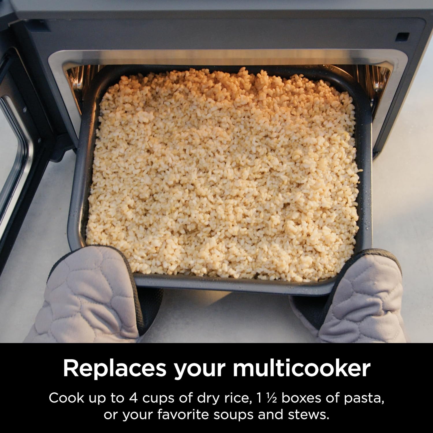 Ninja 14-in-1 Multicooker, Toaster Oven & Air Fryer, 15-Min Meals, 3 Accessories, Grey - Certified Refurbished