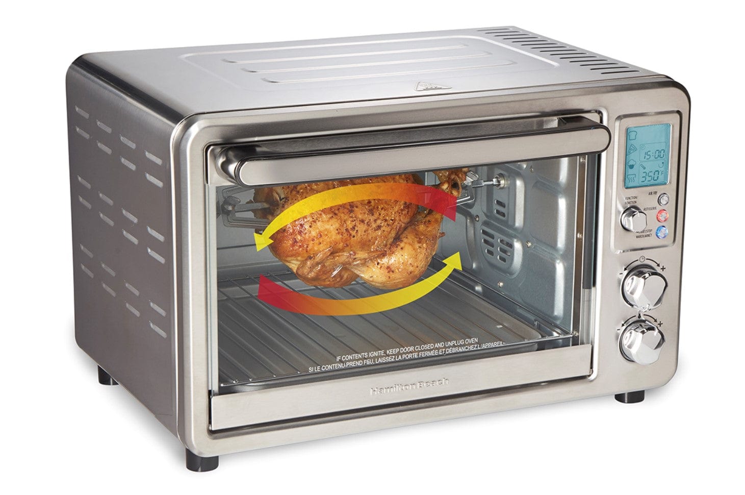 Hamilton Beach Sure-Crisp Digital Air Fryer Toaster Oven with Rotisserie - Certified Refurbished