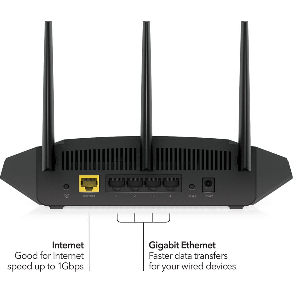 Netgear RAX36 Nighthawk AX3000 4-Stream AX4 Up to 3 Gbps Speed, WiFi 6 Router - Certified Refurbished