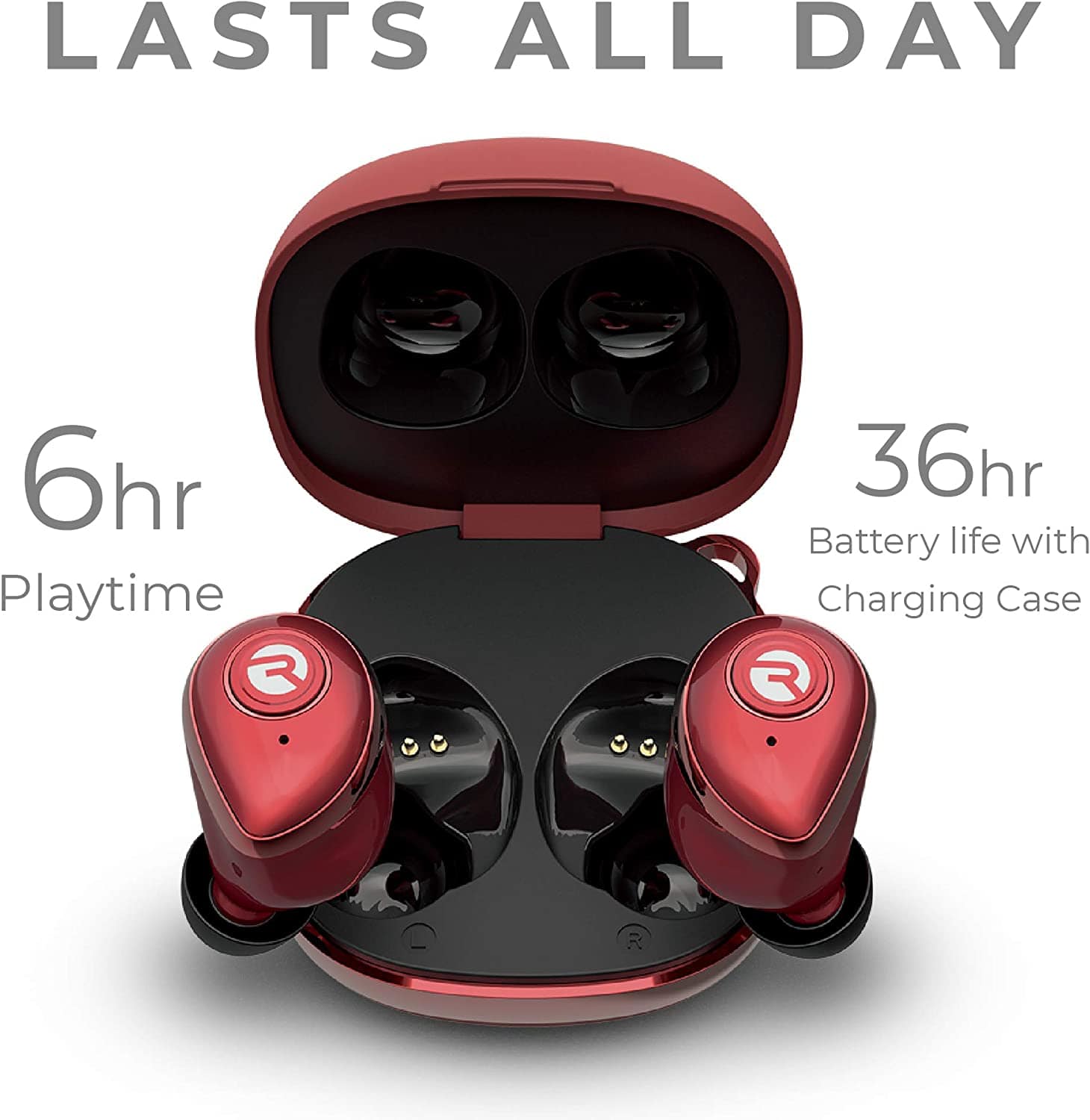 Raycon The Performer Ear Drums E55 Earbuds Red - Seller Refurbished