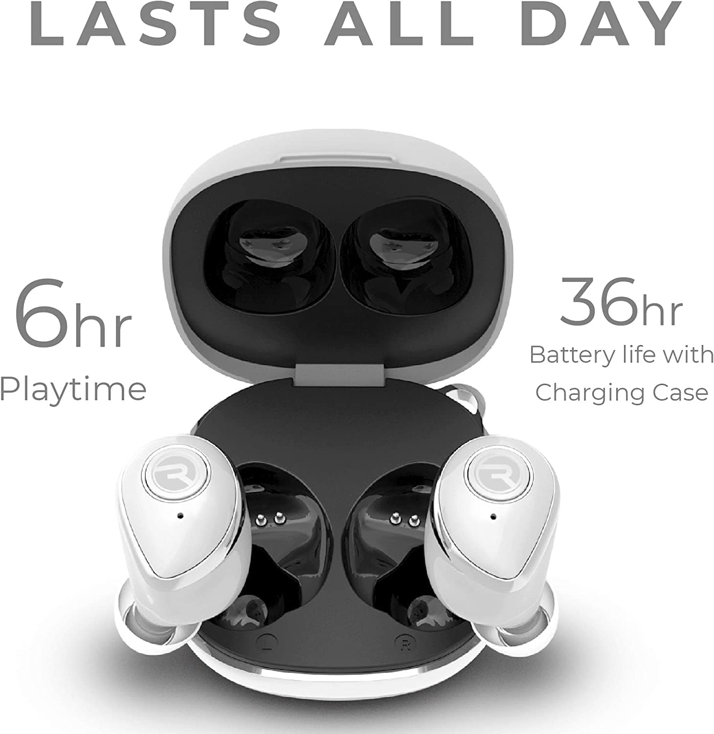 Raycon The Performer Ear Drums E55 Earbuds White - Seller Refurbished