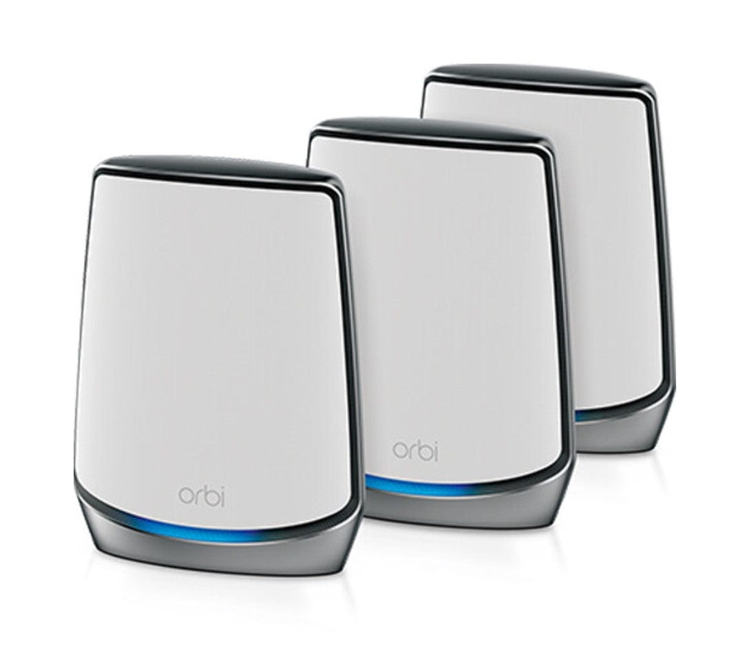 Netgear RBK853 Orbi AX6000 Wireless Tri-Band Gigabit Mesh WiFi 6 System 3-Pack, 1 Router + 2 Satellites - Certified Refurbished