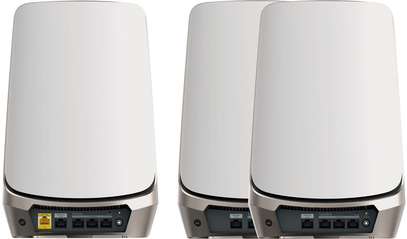 Netgear RBKE963 Orbi 960 Series AXE11000 Quad-Band Mesh Wi-Fi 6E System 3-pack White - Certified Refurbished