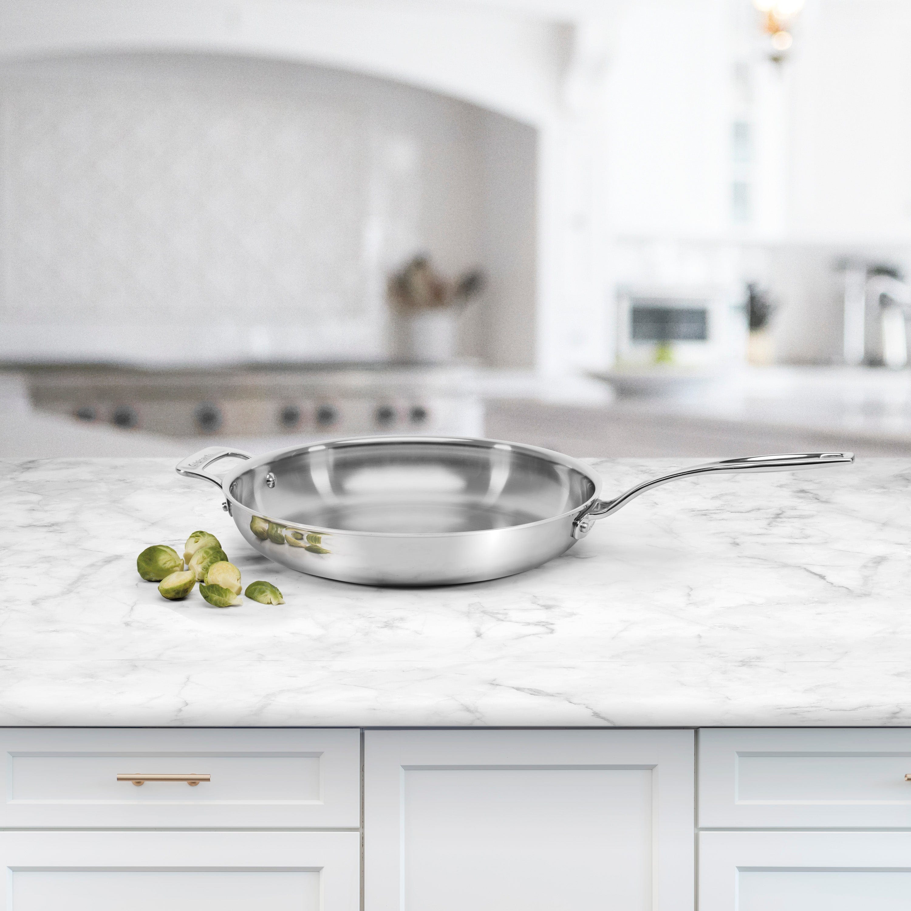 Cuisinart Custom-Clad 5-Ply 12" Fry Pan with Helper Handle, Silver