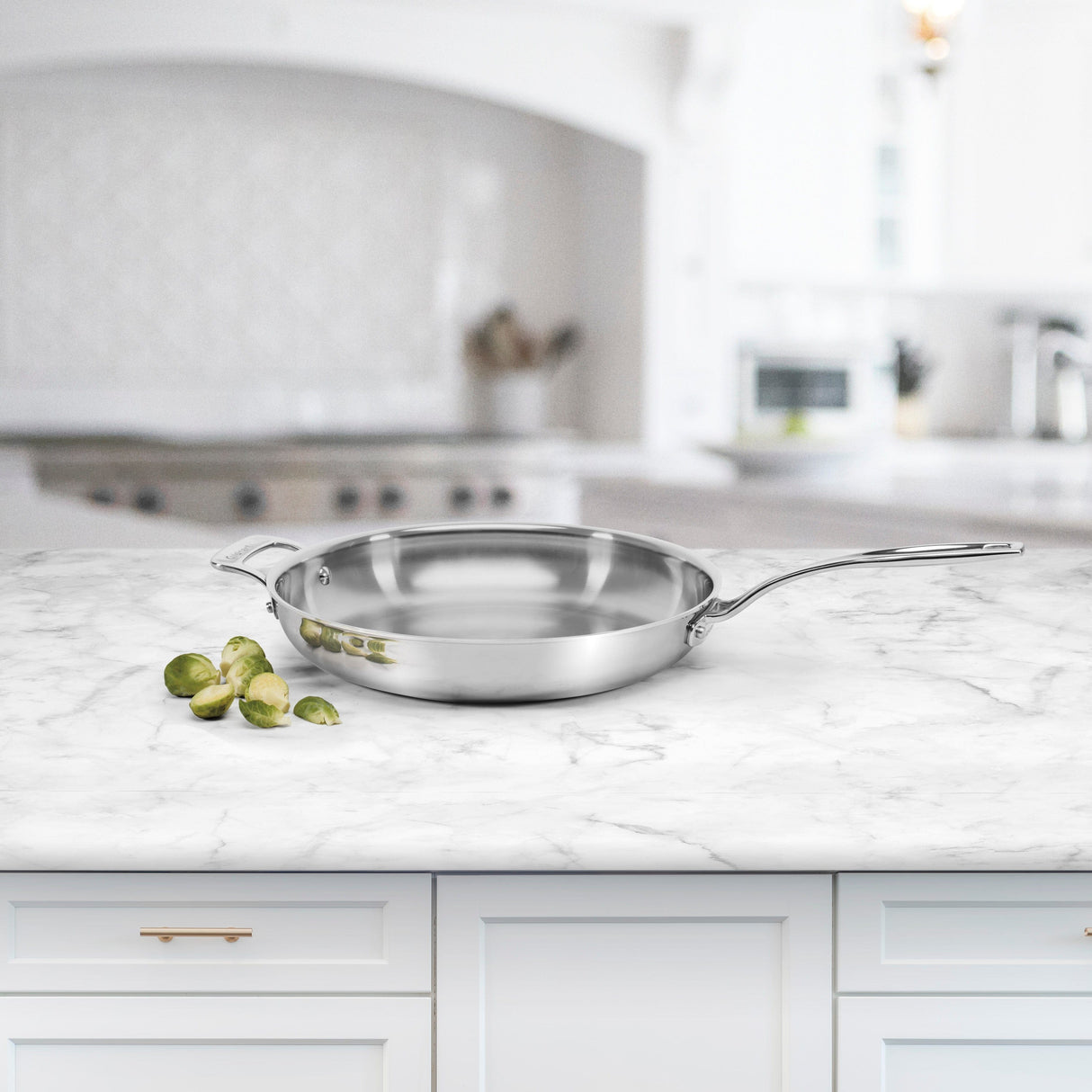 Cuisinart Custom-Clad 5-Ply 12" Fry Pan with Helper Handle, Silver