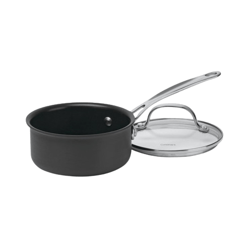Cuisinart Chef's Classic™ Nonstick Hard Anodized 1 Quart Saucepan with Cover, Black