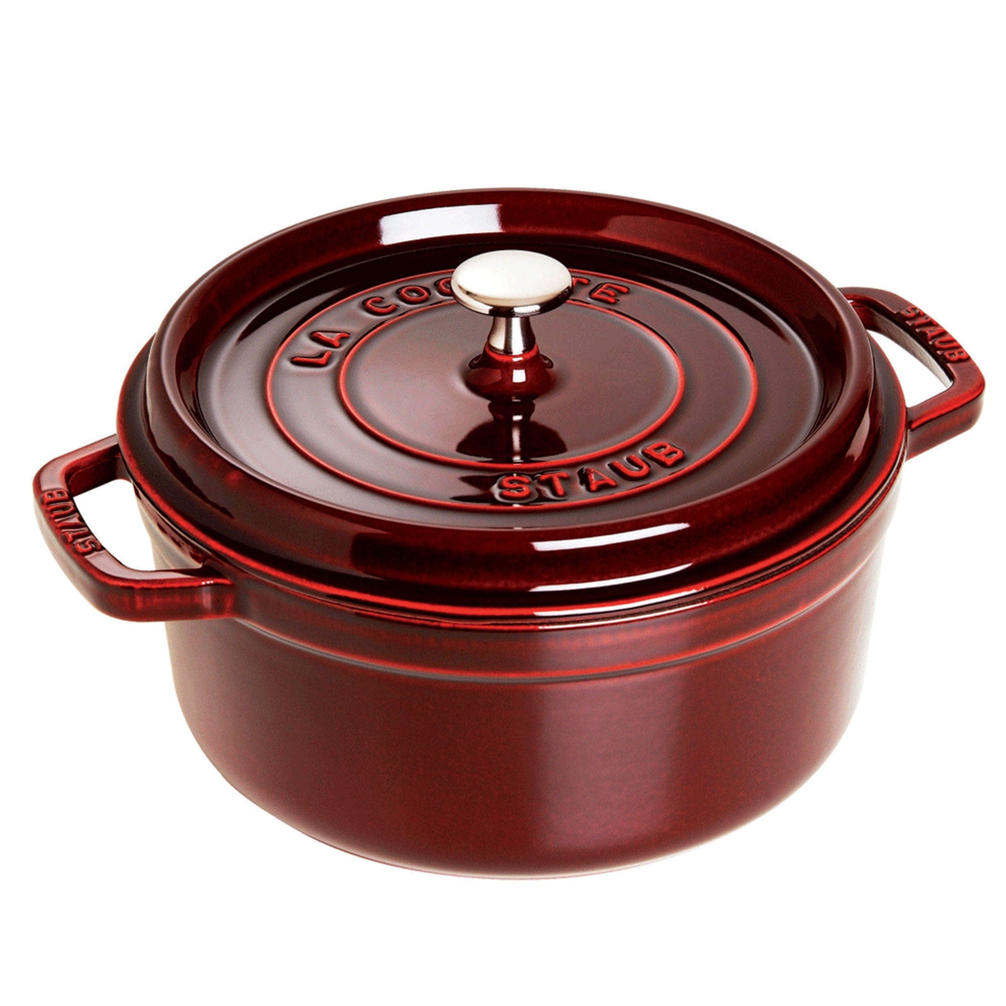 Staub Cast Iron 5.5-qt Round Cocotte, Dutch Oven - Grenadine