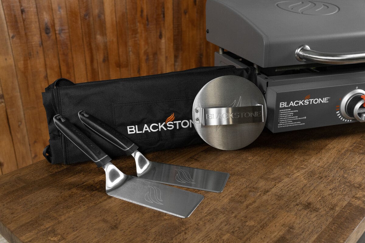 Blackstone 17in Tabletop Griddle Bundle with Hood, Smash & Sear Press, 2 Spatulas, and heavy-duty carry bag, Gray/Gunmetal - Refurbished