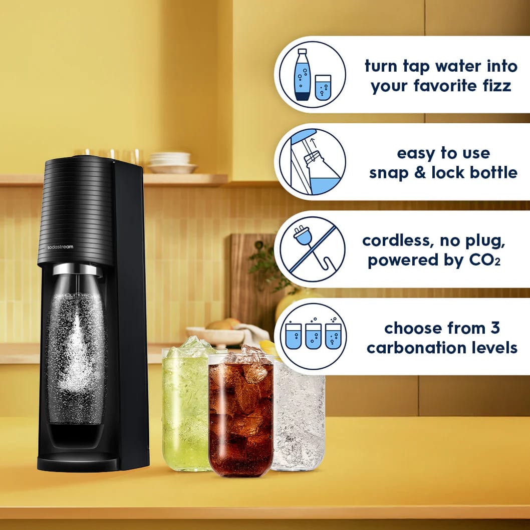 SodaStream Terra Sparkling Water Maker Starter Kit, Black