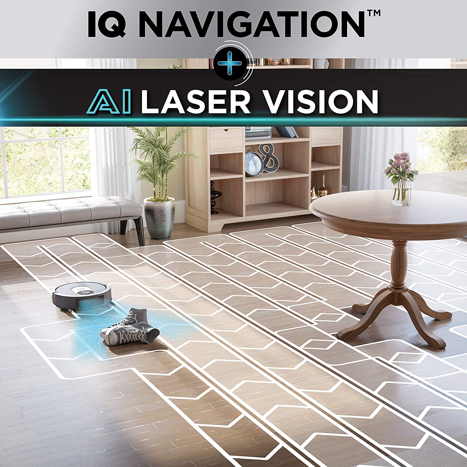 Shark Smart Mapping, Scheduling, Pet Hair Pick Up, Logical Navigation Carpet AI Robot Vacuum, Black/Silver