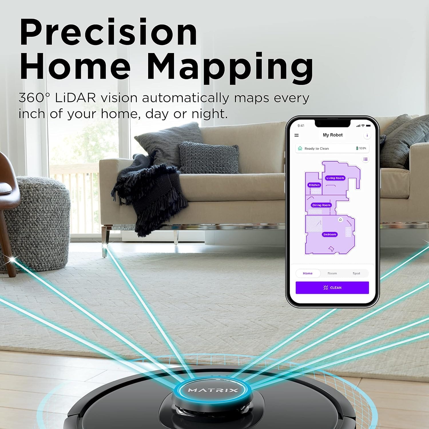Shark Matrix Robot Vacuum for Carpets and Hardfloors with Self-Cleaning Brushroll and Precision Mapping - Open Box