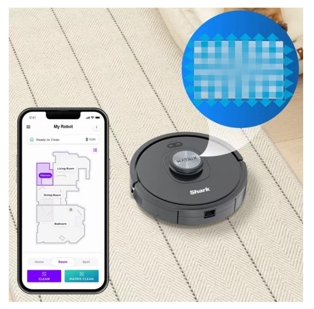 Shark Matrix Self Empty Robot Vacuum for Carpets & Hardfloors, 45-Day Capacity Self-Cleaning Bagless Base, Smart Control, - Certified Refurbished