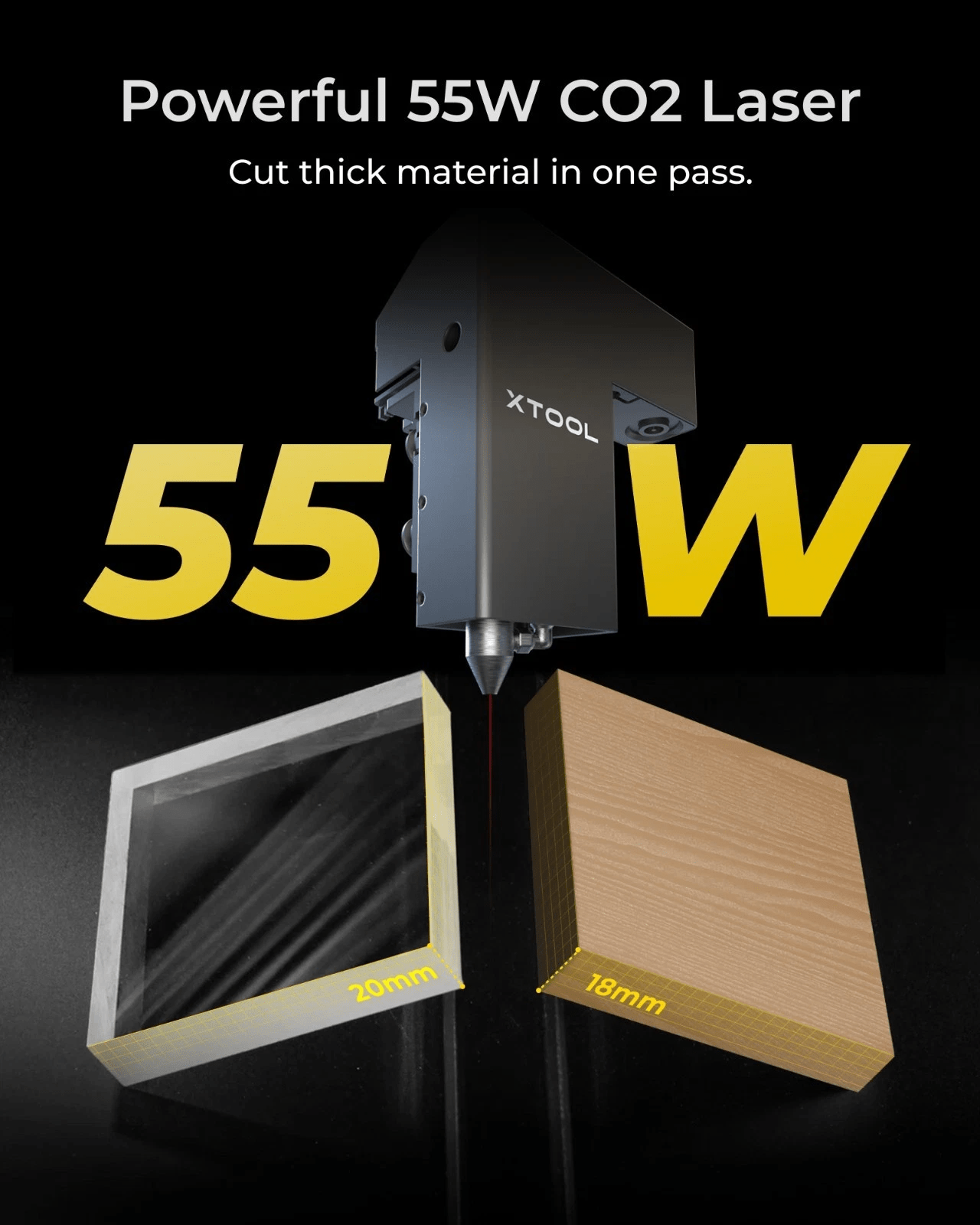 xTool P2 55W CO₂ Laser Cutter, Smart Desktop CO₂ Laser Engraver and Cutter Machine - Certified Refurbished