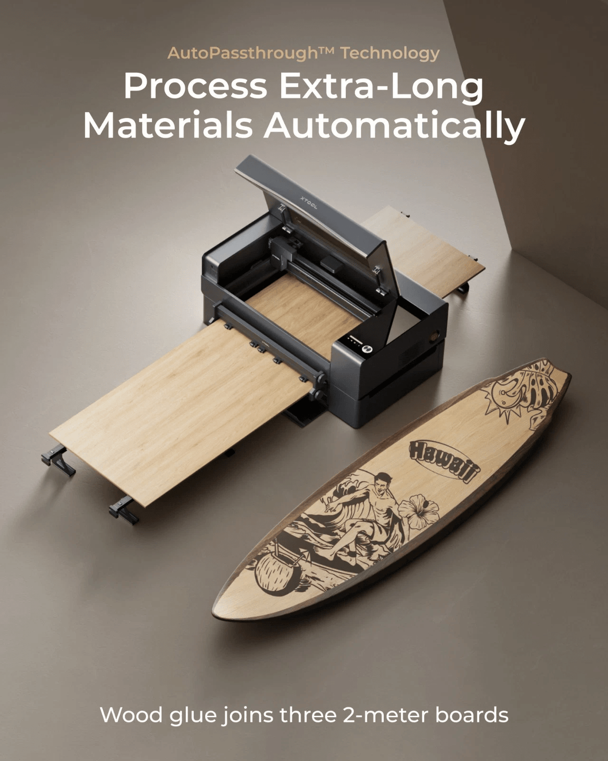xTool P2S 55W CO₂ Laser Cutter, Smart Desktop Laser Engraver, Grey - Certified Refurbished
