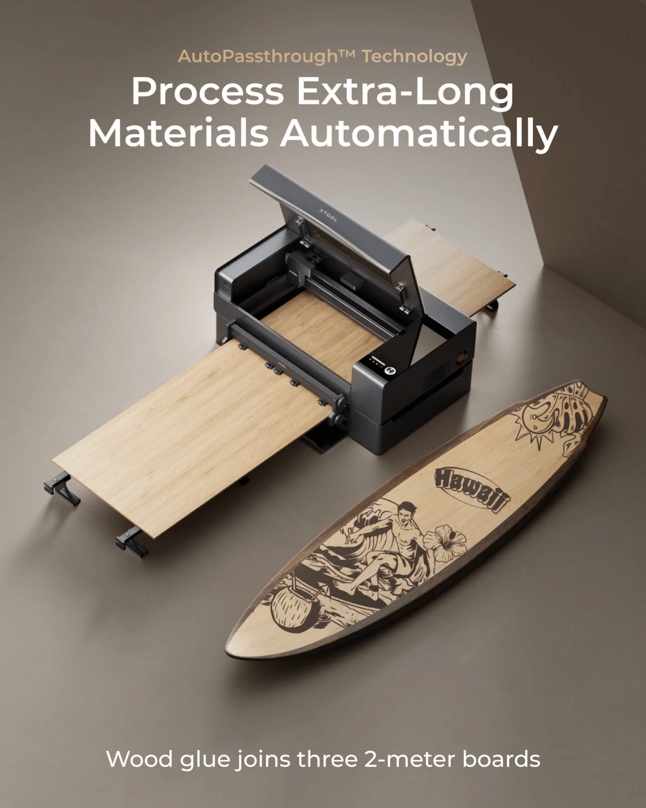 xTool P2S 55W CO₂ Laser Cutter, Smart Desktop Laser Engraver, Grey - Certified Refurbished