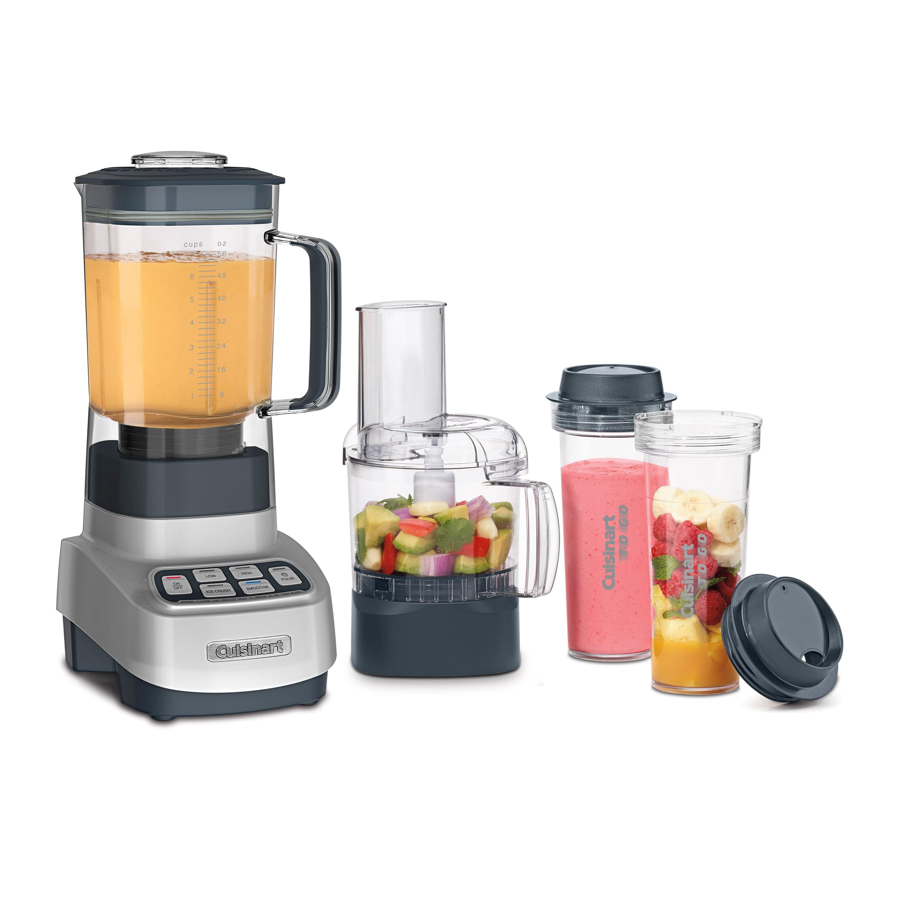 Cuisinart VELOCITY Ultra Trio 1 HP Blender/Food Processor with Travel Cups, Silver