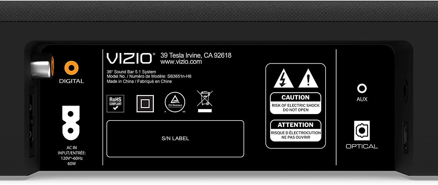 Vizio 36" 5.1 Sound Bar System - Certified Refurbished