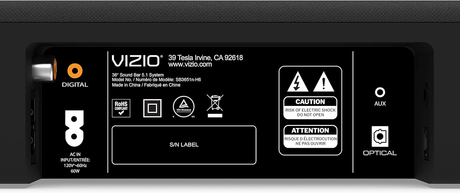 Vizio 5.1 Channel Dolby Atmos 36" Soundbar System - Certified Refrurbished